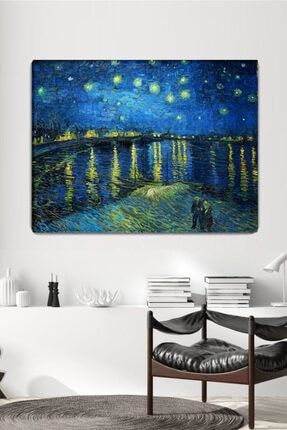 Starry Night Vincent Van Gogh Kanvas Tablo 100x140cm STRYNGHTVNGGH018