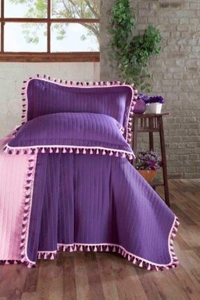 Evim Home Puskullu Tek Kisilik Yatak Ortusu Mavi Sari Trendyol