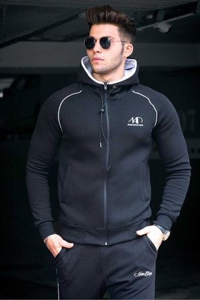 Karinmoda Erkek Gunluk Siyah Sweatshirt Yandan Fermuarli Kislik Trendyol