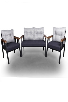 Nemsa Metal Metal Kanepe Takimi Antrasit Renk 2 1 1 Sehpa Trendyol