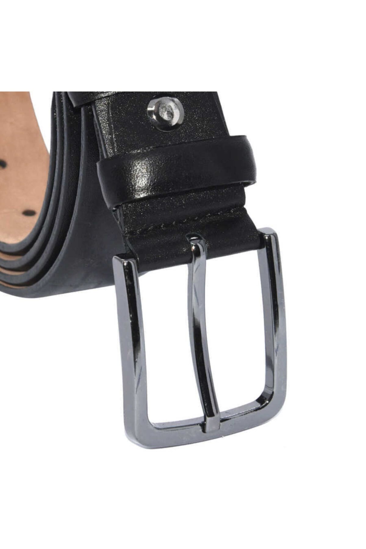 Süzer Deri-Black Genuine Leather - Solid Color Classic Belt 3.5 cm - 200-Flat 3