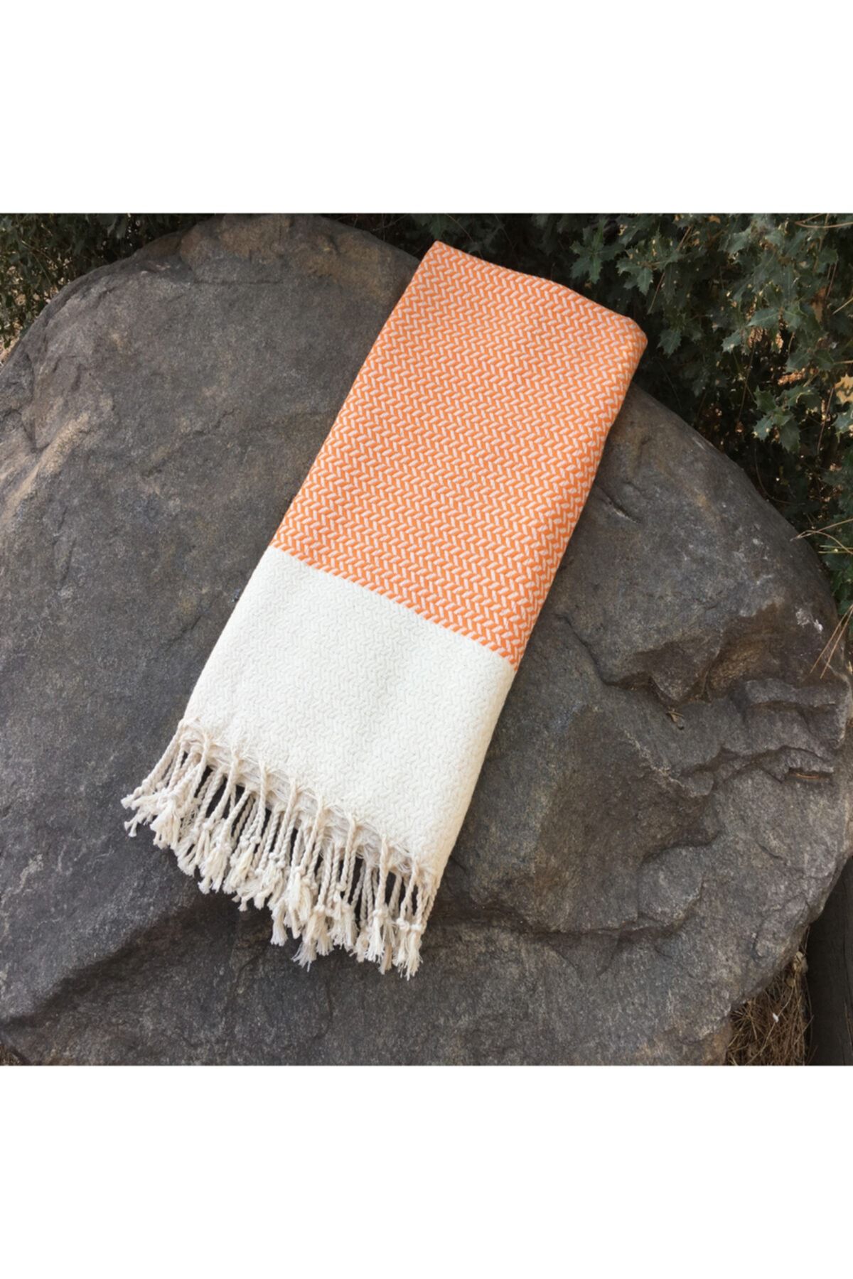 Yavuz Tekstil-Orange 100% Cotton Beach and Sauna Peshtemal 3