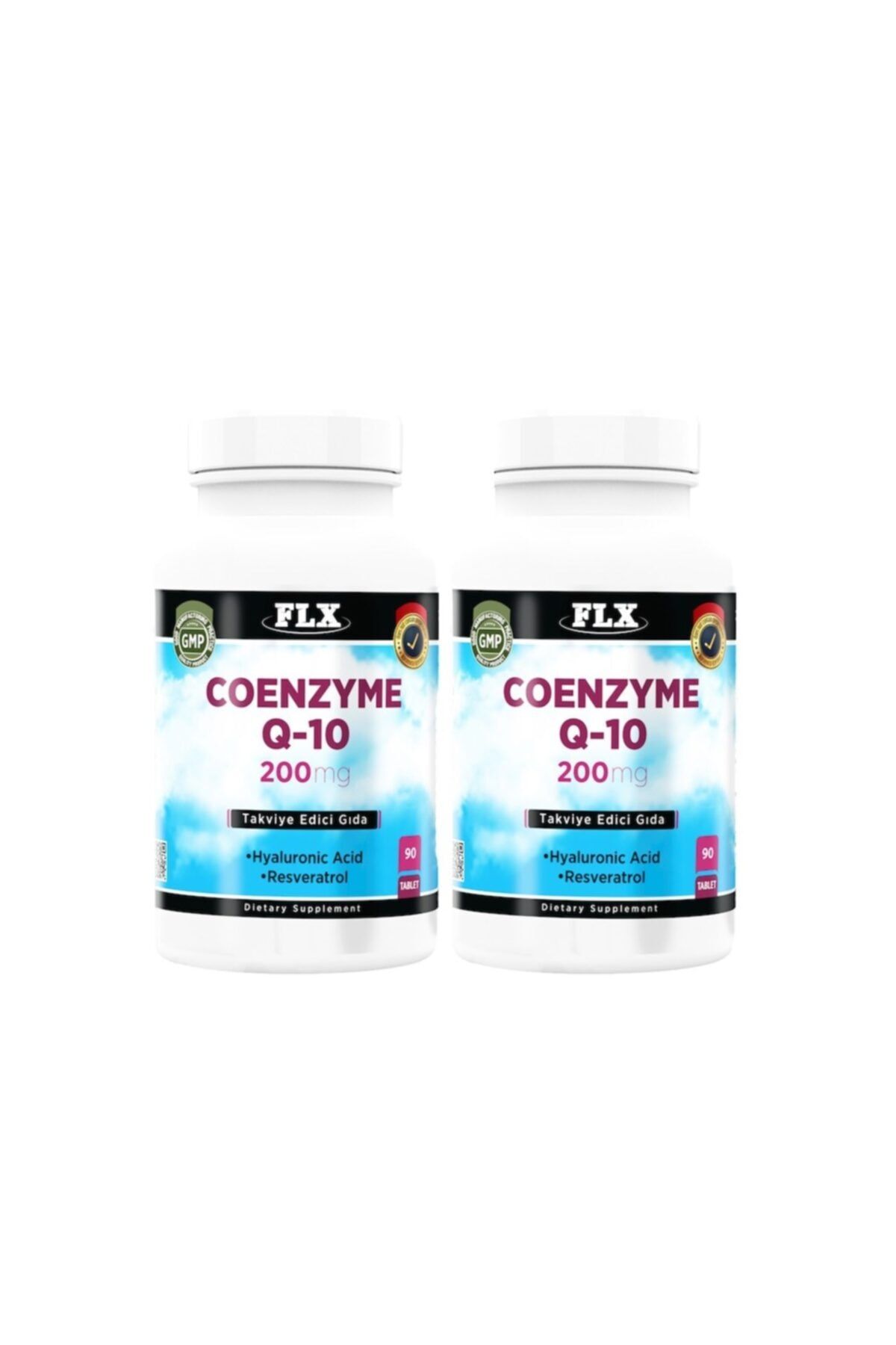 FLX Koenzim Coenzyme Q-10 200 Mg Hyaluronik Asit Resveratrol 90 Tablet X 2 Kutu