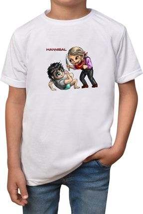 Unisex Çocuk Beyaz Hannibal T-shirt T-16 Hannibal-t-16