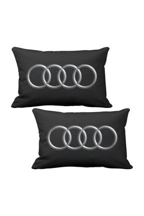 Audi Logo 2 Li Lüks Araç Boyun Yastığı Siyah Ve Ahşap Logo Anahtarlık asr-taby-0052