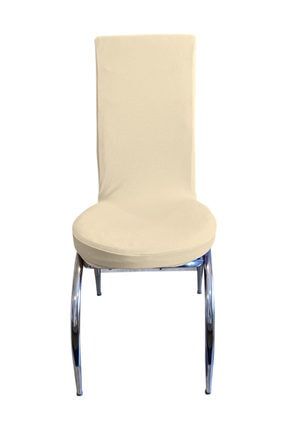 Bal Peteği Kumaş Kelebek Model Bej Sandalye Kılıfı BPT18