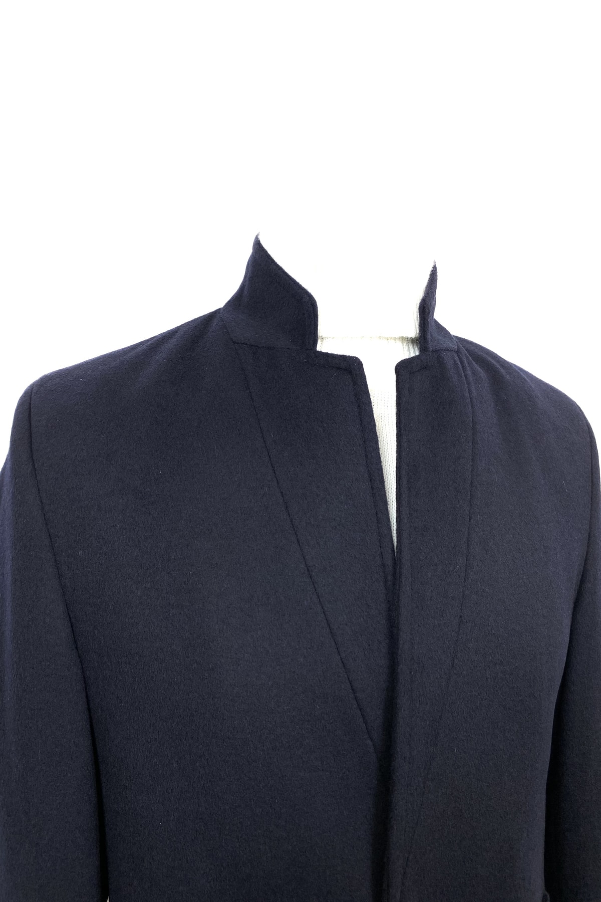 ŞAN GİYİM  8751 Erkek Kaşmir Lacivert Açık Yaka Kısa Palto - Görsel 2