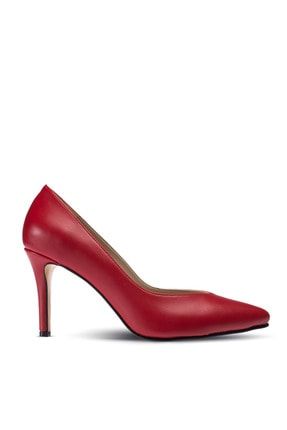 Kırmızı Kadın Klasik Topuklu Ayakkabı 02048ZLCVM01