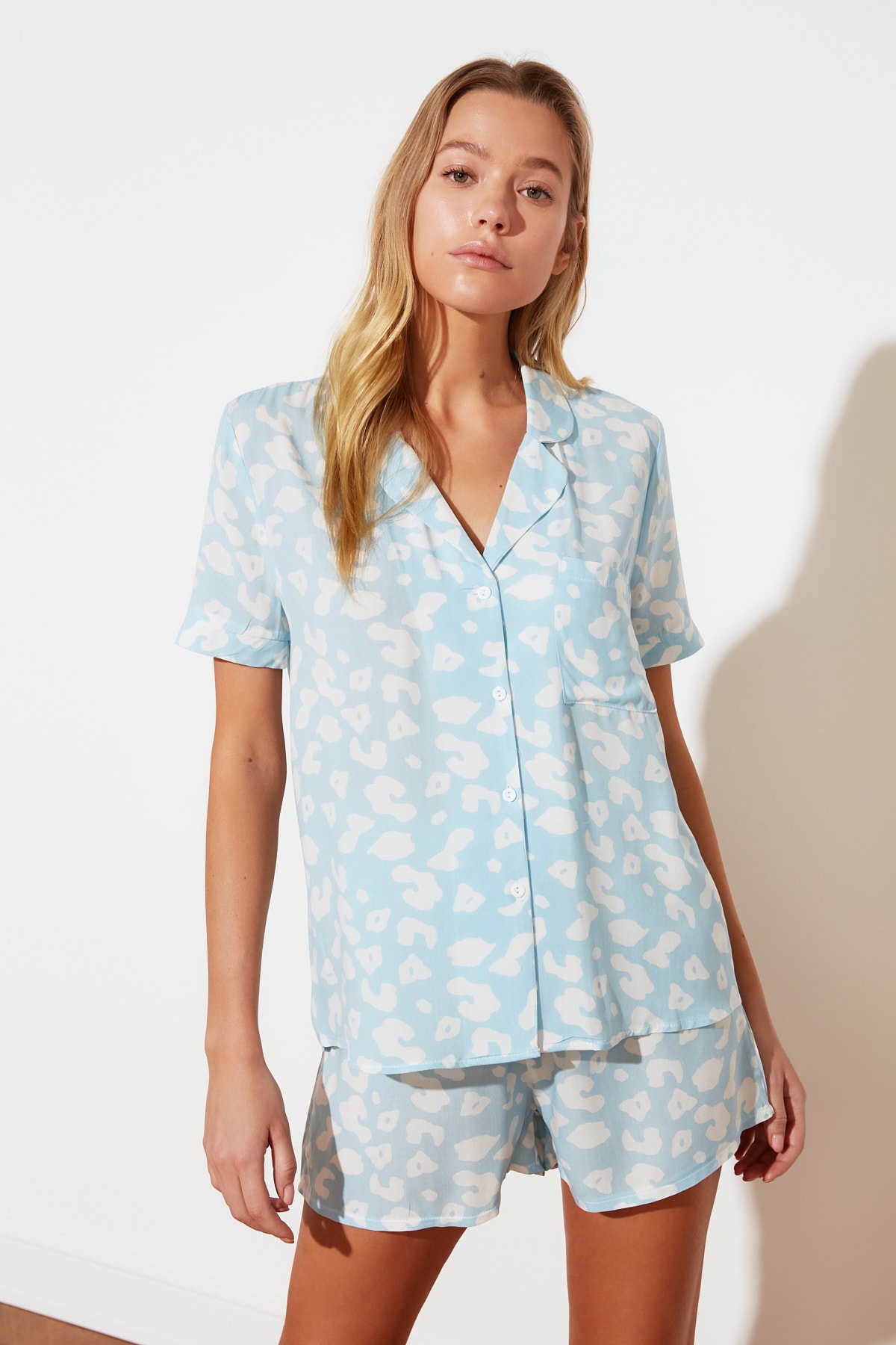 Trendyol Collection Pajama Set - Blue - Animal print - Trendyol