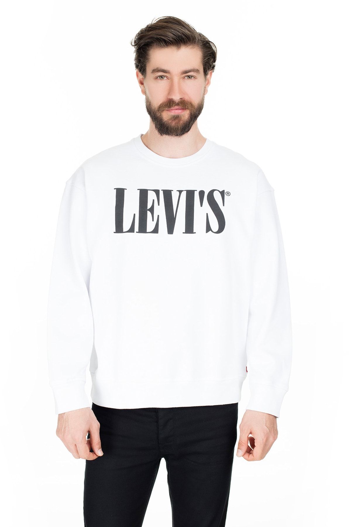 سویشرت لیوایز مردانه پنبه ای سفید  راسته Regular/رگولار     Daily/روزانه | Levi's 85788-0000 TR - تصویر 3