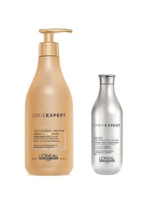 Loreal Serie Expert Silver Krem 100 ml+Gold Quinoa+Protein Absolut Repair Şampuan 500 ml 558956116500