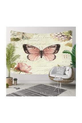 Pembe Retro Kelebekler 3d Kumaş Dekoratif Duvar Örtüsü 140x200cm tapestry32