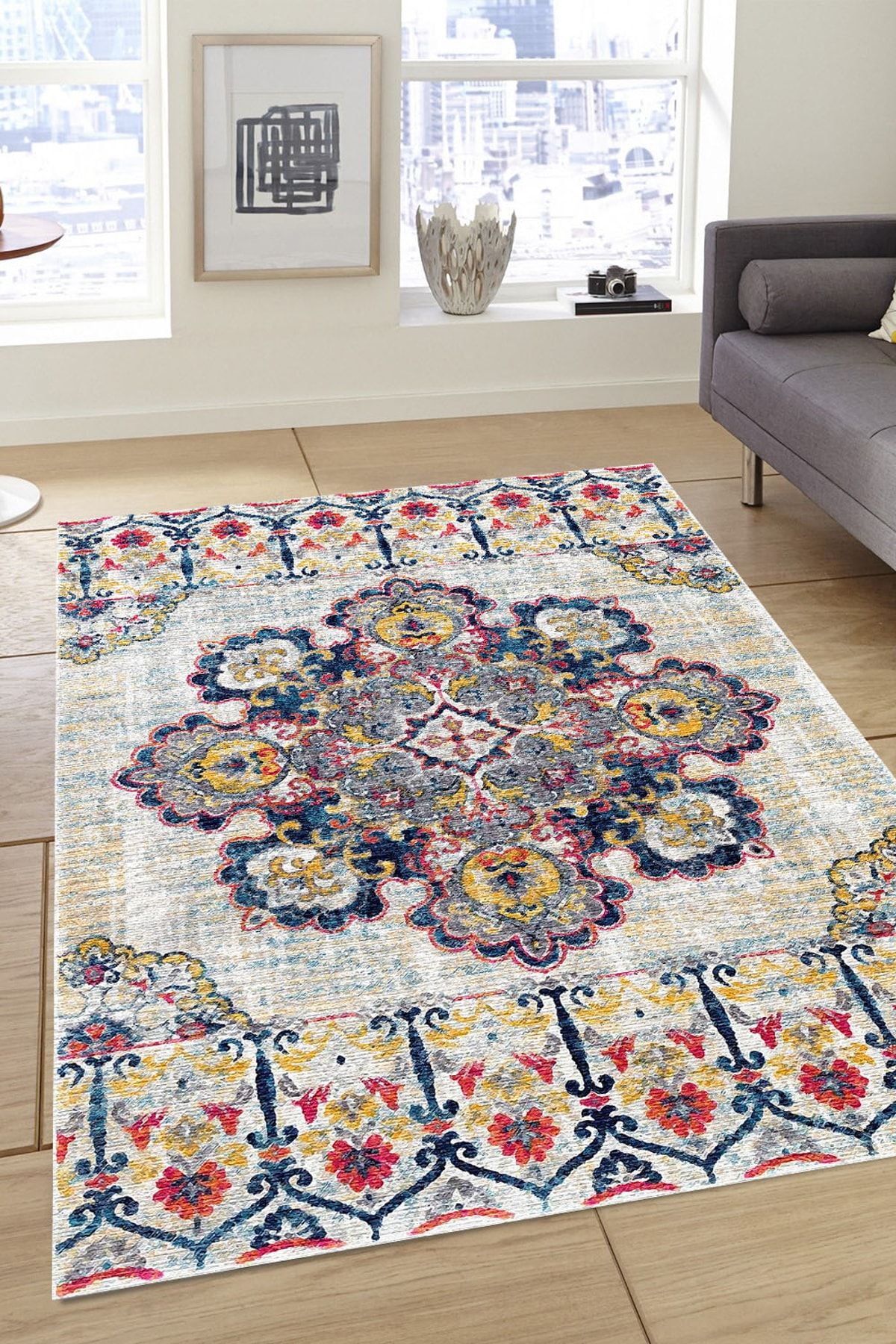 Jungle 100x150 Hali Vintage Eskitme Dekoratif Yazlik Carpet Fiyatı