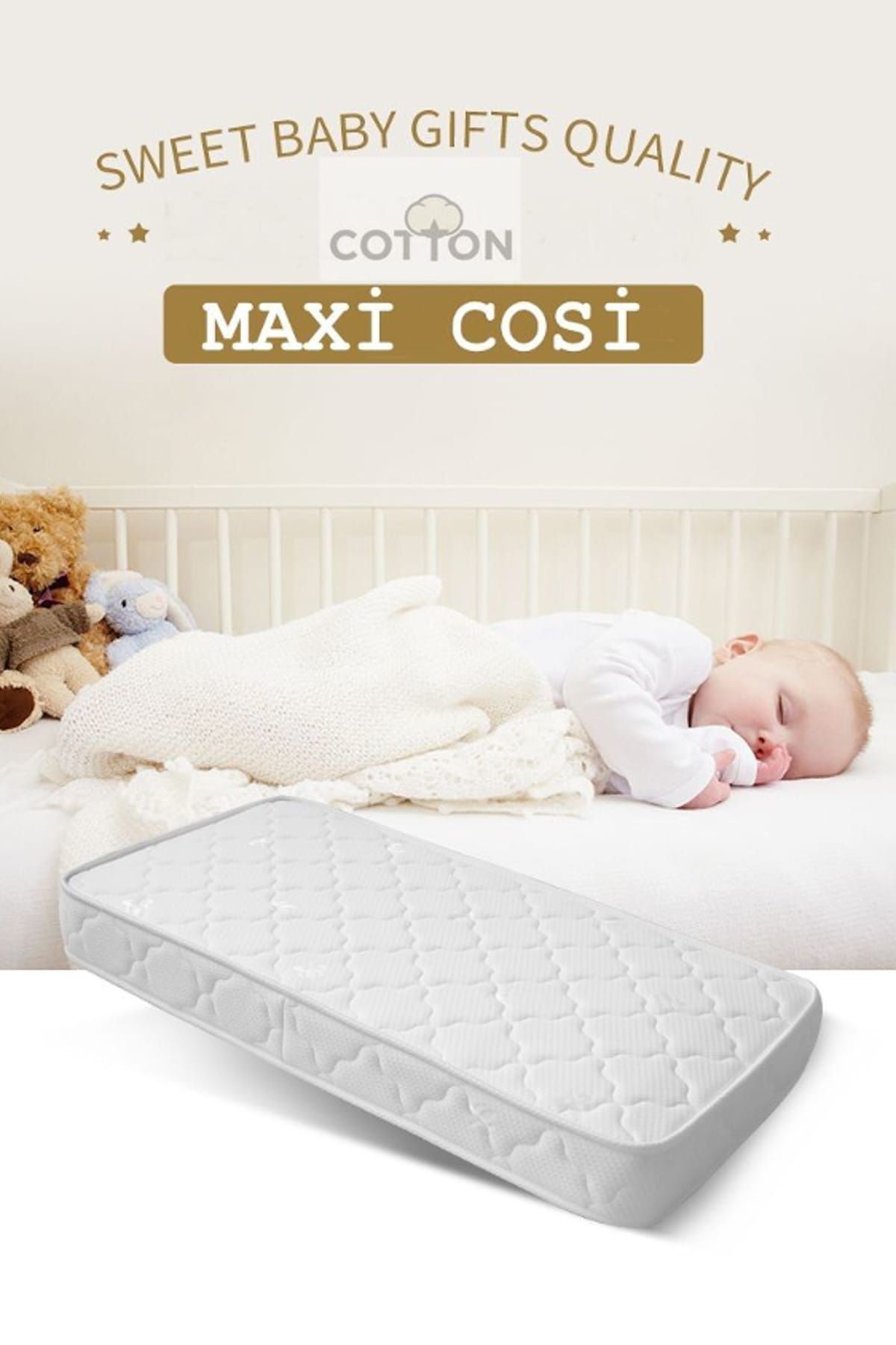 Maxi-Cosi تشک فنری ارتوپدی 80x130 سانتی متری پنبه ای شیرین Maxi Cosi لوکس