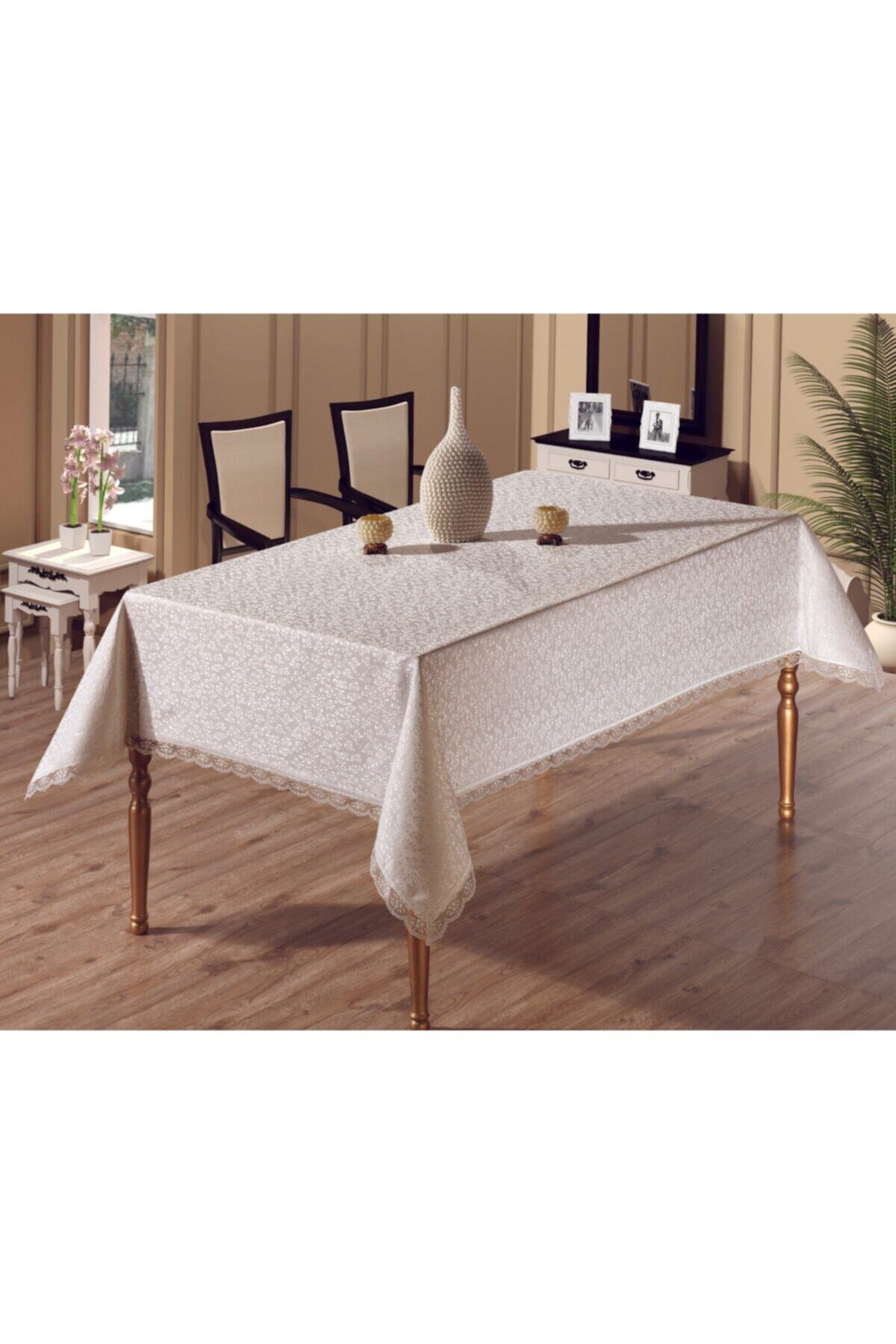Stainproof Carefree Cream Tablecloth 160 X 220cm
