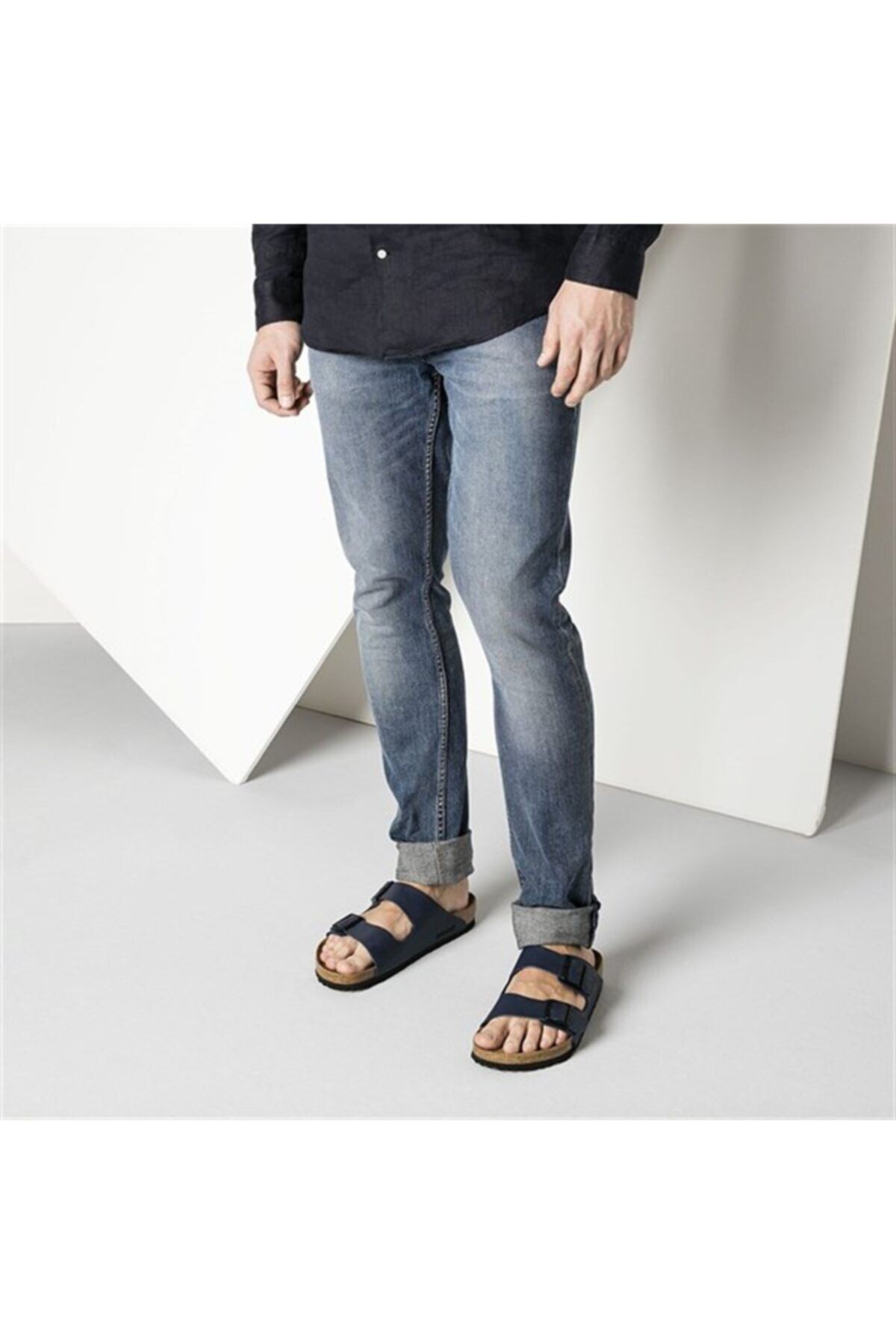 دمپایی دو سگک آبی سرمه ای مردانه Arizona Bf 51753 V2 Birkenstock