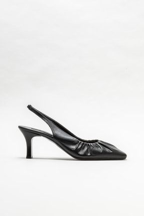 Kadın Siyah Deri Stiletto Topuklu Ayakkabı EIMY