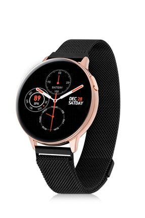 Woom Watch - Ios Android S20 Siyah Bronz Akıllı Saat Nabız Adım Uyku Tansiyon Ekg ASHWWS20X+
