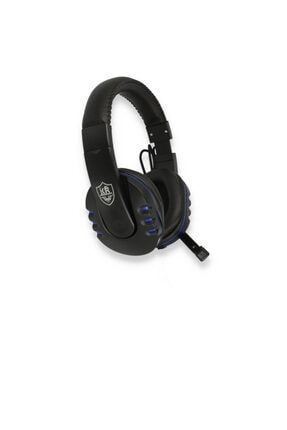 Mavi Detaylı Oyuncu Kulaküstü Mikrofonlu Kulaklık karler-gm101