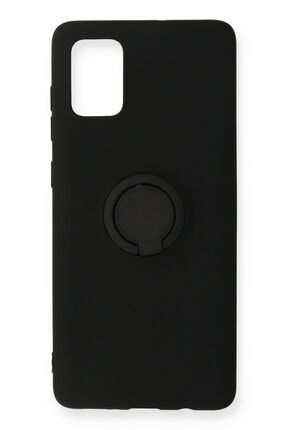 Samsung Galaxy A51 Kılıf Viktor Yüzüklü Silikon - Siyah viktorq-samsung-a51