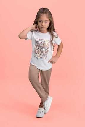 Sum Mer Krem Kız Çocuk Pijama Takımı RP1457-C