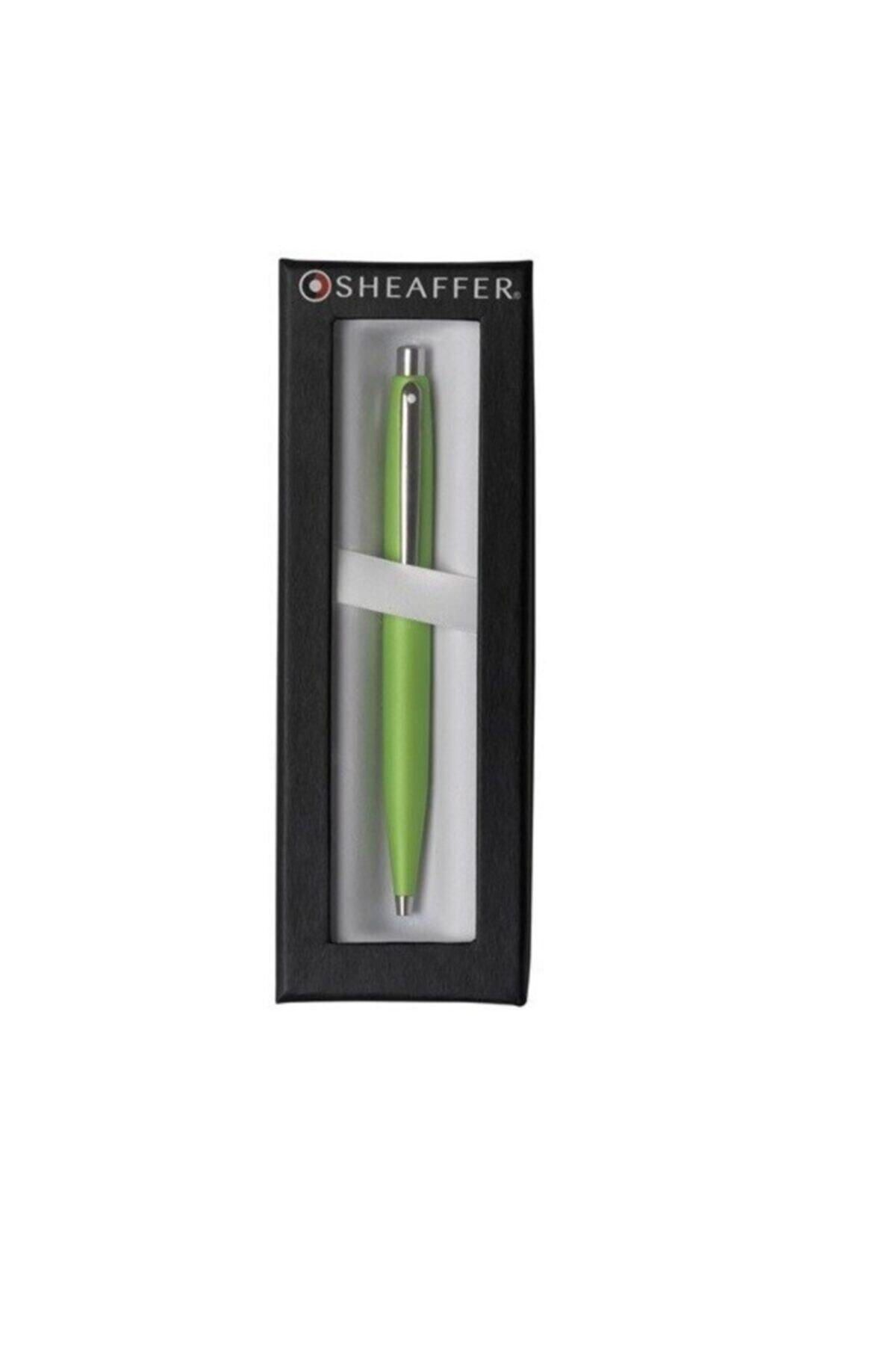 Sheaffer-Vfm Ballpoint Pen Bright Green Body Nickel Clip Eol 1