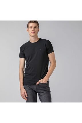 Erkek Slim Fit Bisiklet Yaka Siyah T-Shirt TH0998