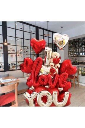 I Love You Ayıcıklı Balon Buket Aranjman BG32532