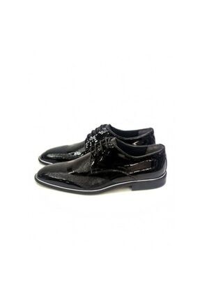 Erkek Klasik Ayakkabı Siyah Rugan / Lazer 2734