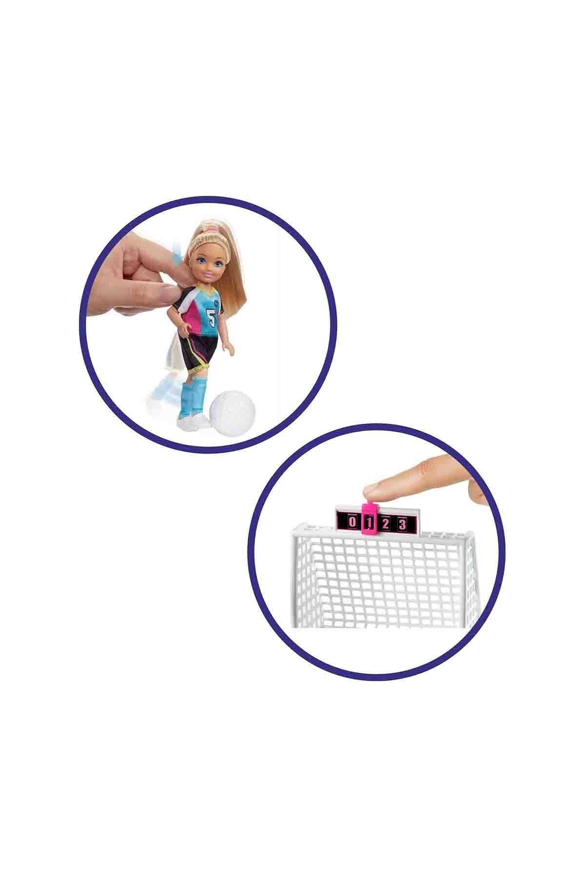 Barbie-Chelsea Football Player Travel Play Set - 15 Cm, Baby Included, Ghk37 % Original 5