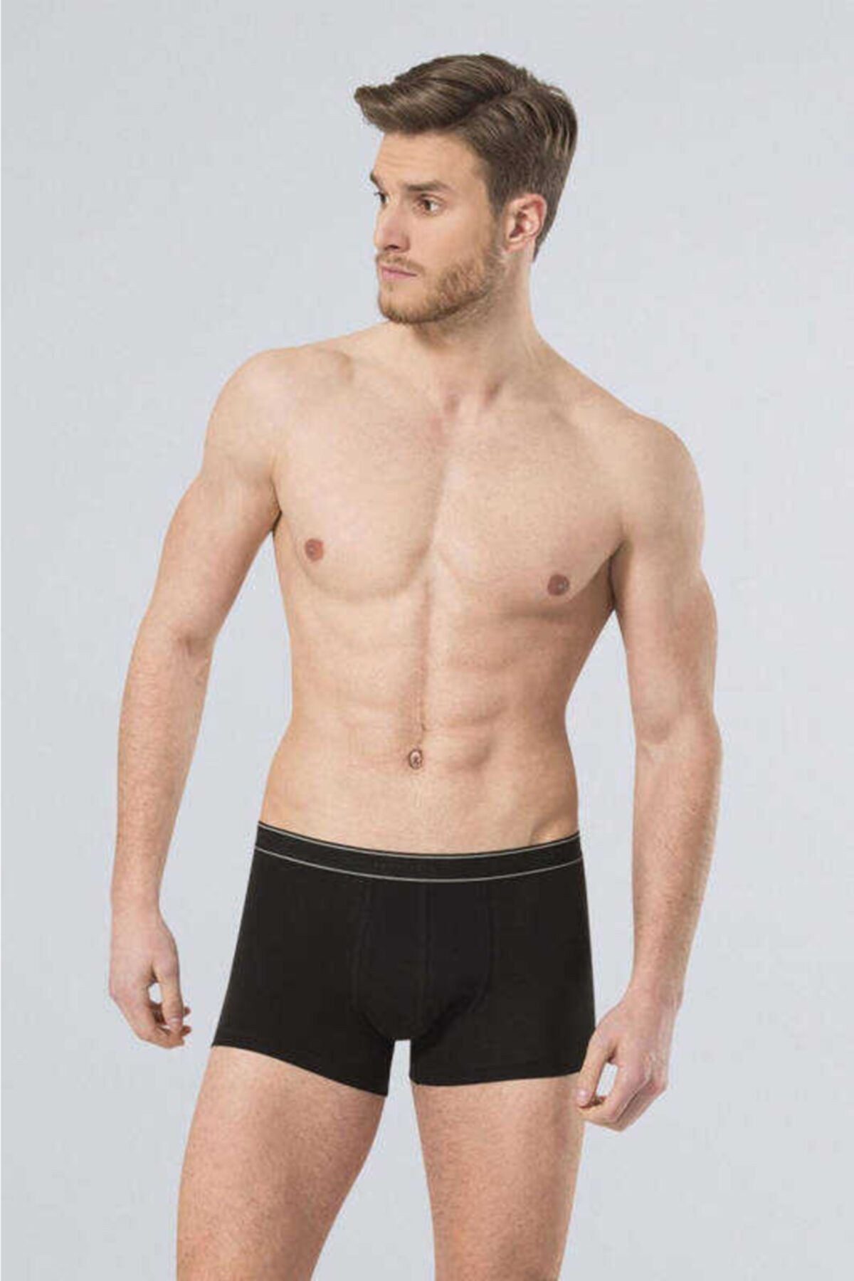 TÜREN-Men's Black Lycra Short Leg Boxers 165 1
