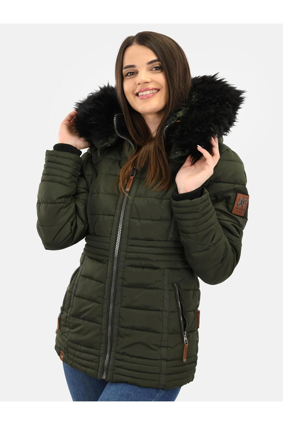 Navahoo Winter Jacket Green Basic Trendyol