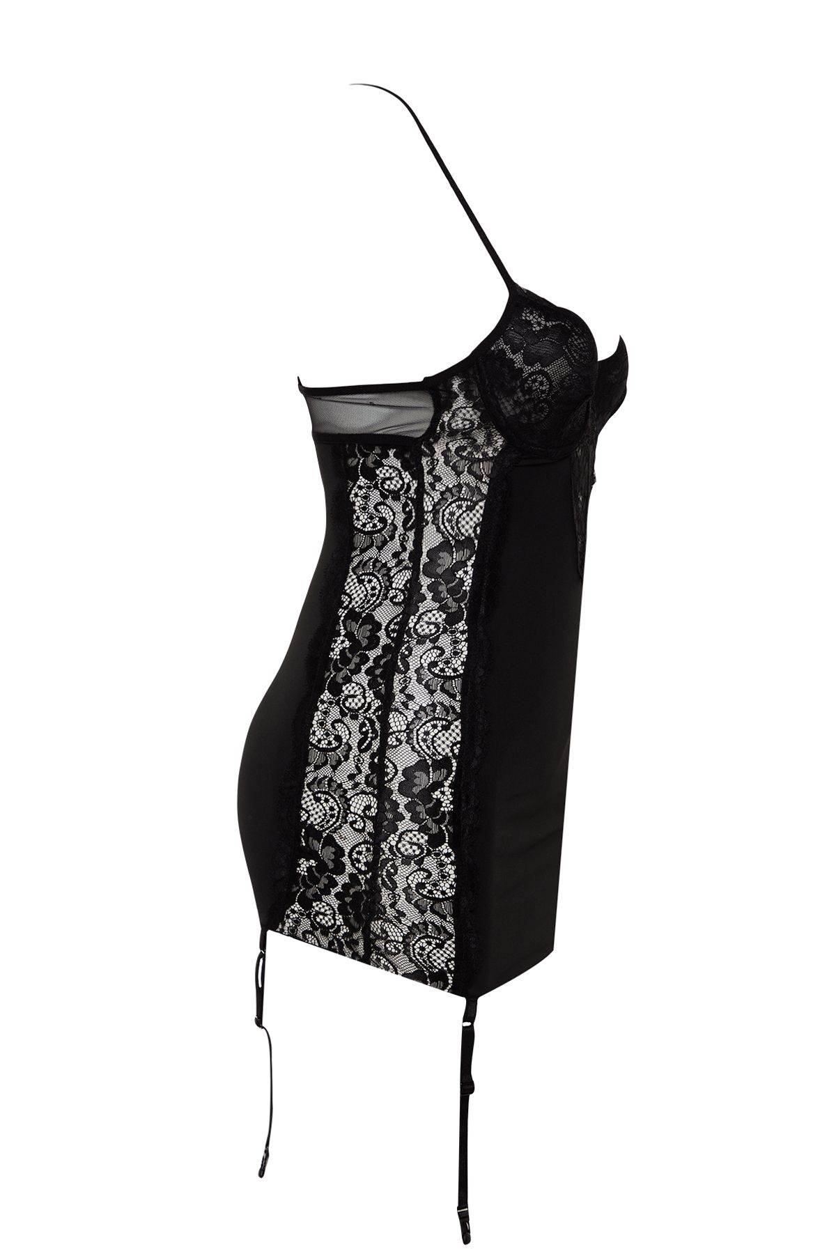 Trendyol Collection-Schwarzes Jarse Babydoll aus Strick mit Strumpfband und Seilriemen THMAW24LL00000 7