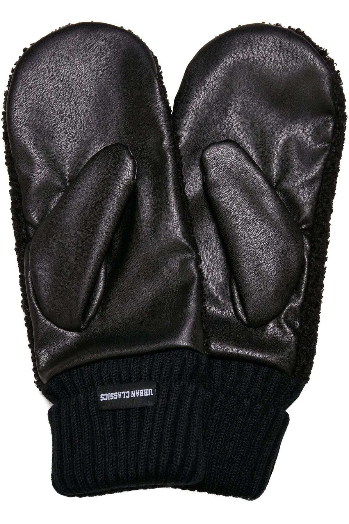 Urban Classics-Unisex Sherpa Synthetic Leather Gloves 7