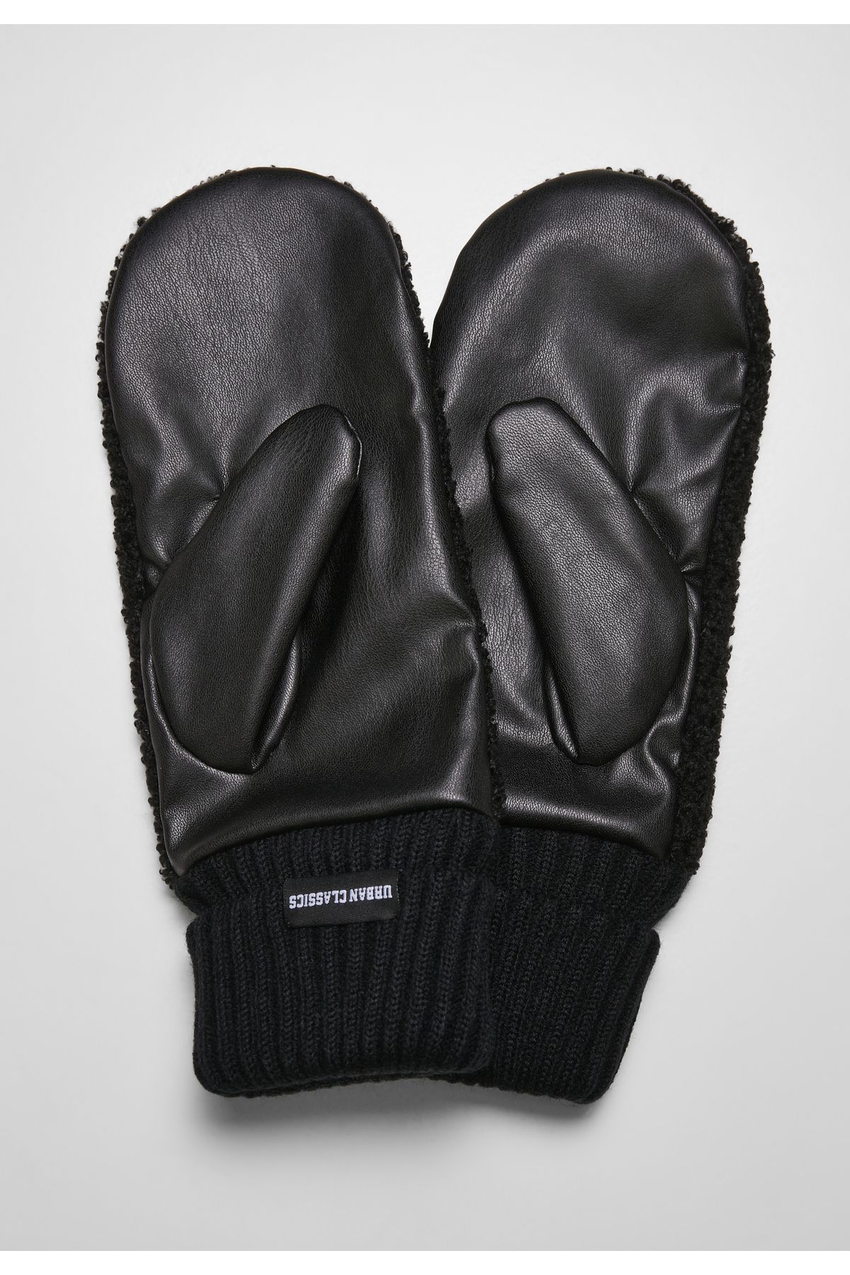 Urban Classics-Unisex Sherpa Synthetic Leather Gloves 3