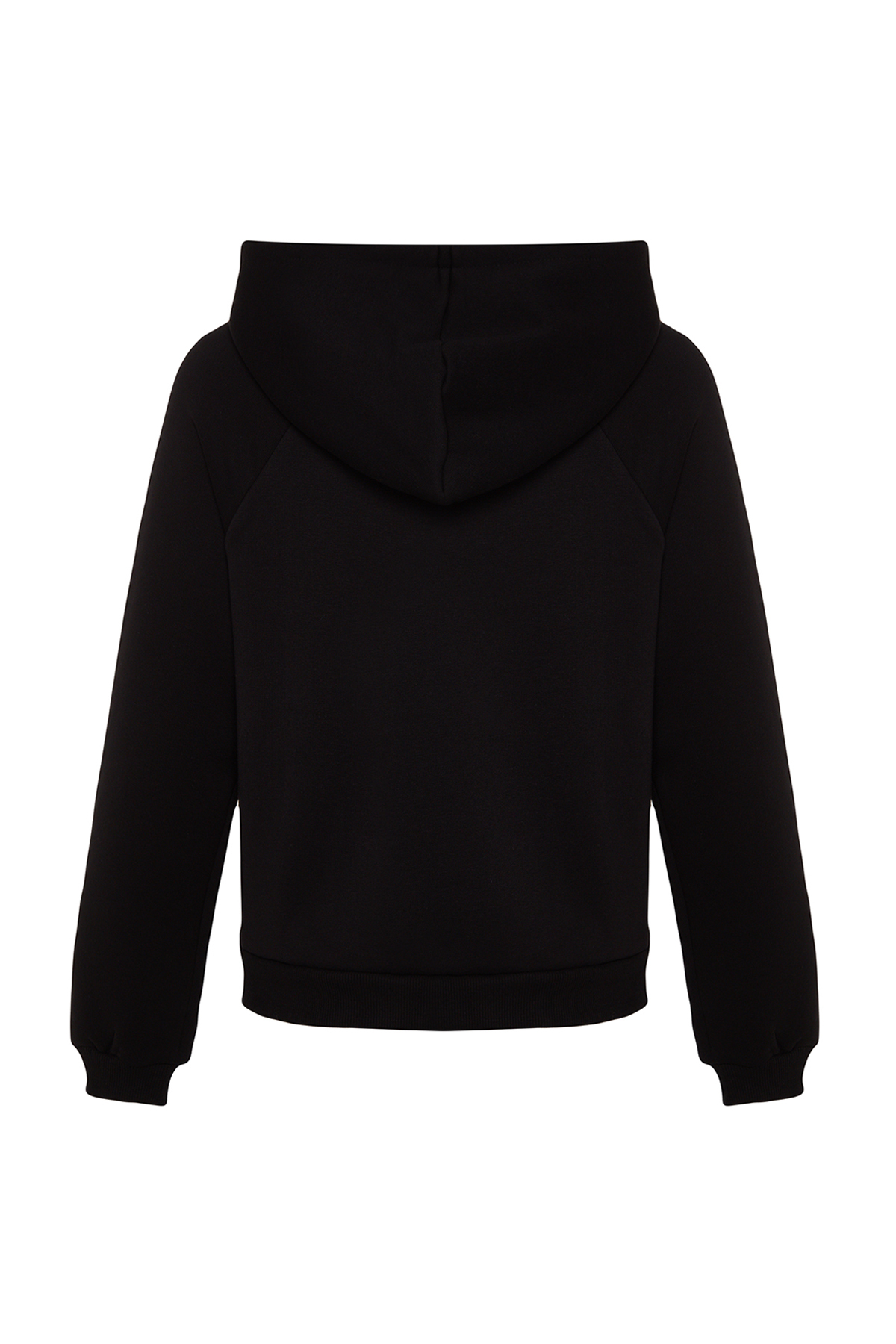 Trendyolmilla  Siyah Kapüşonlu Düğme Detaylı Regular Fit Kalın İçi Polarlı Örme Sweatshirt TWOAW24SW00215 - Görsel 8