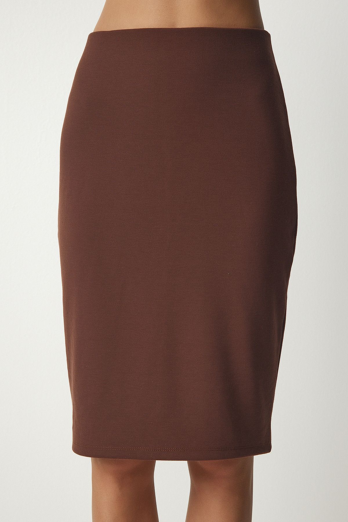 Dark brown best sale midi pencil skirt