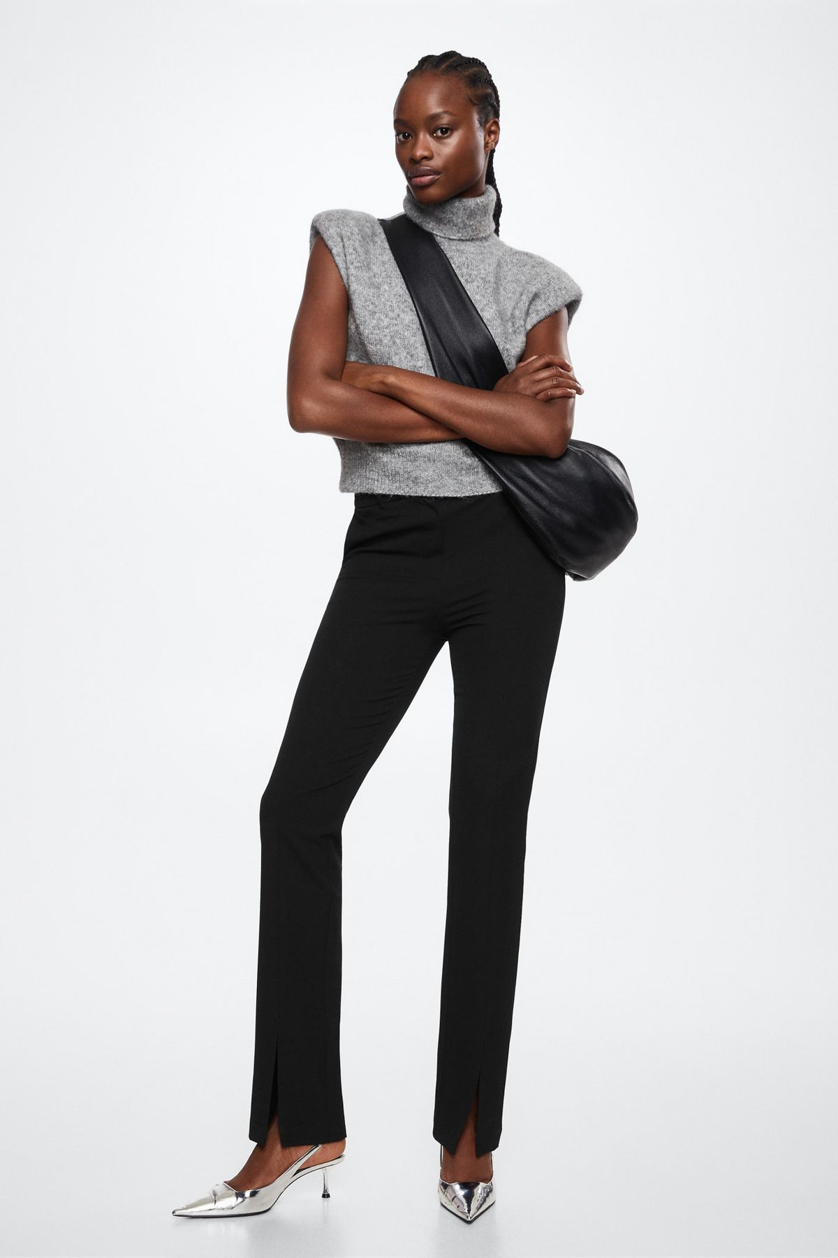 Mid-rise wideleg trousers - Women | Mango USA