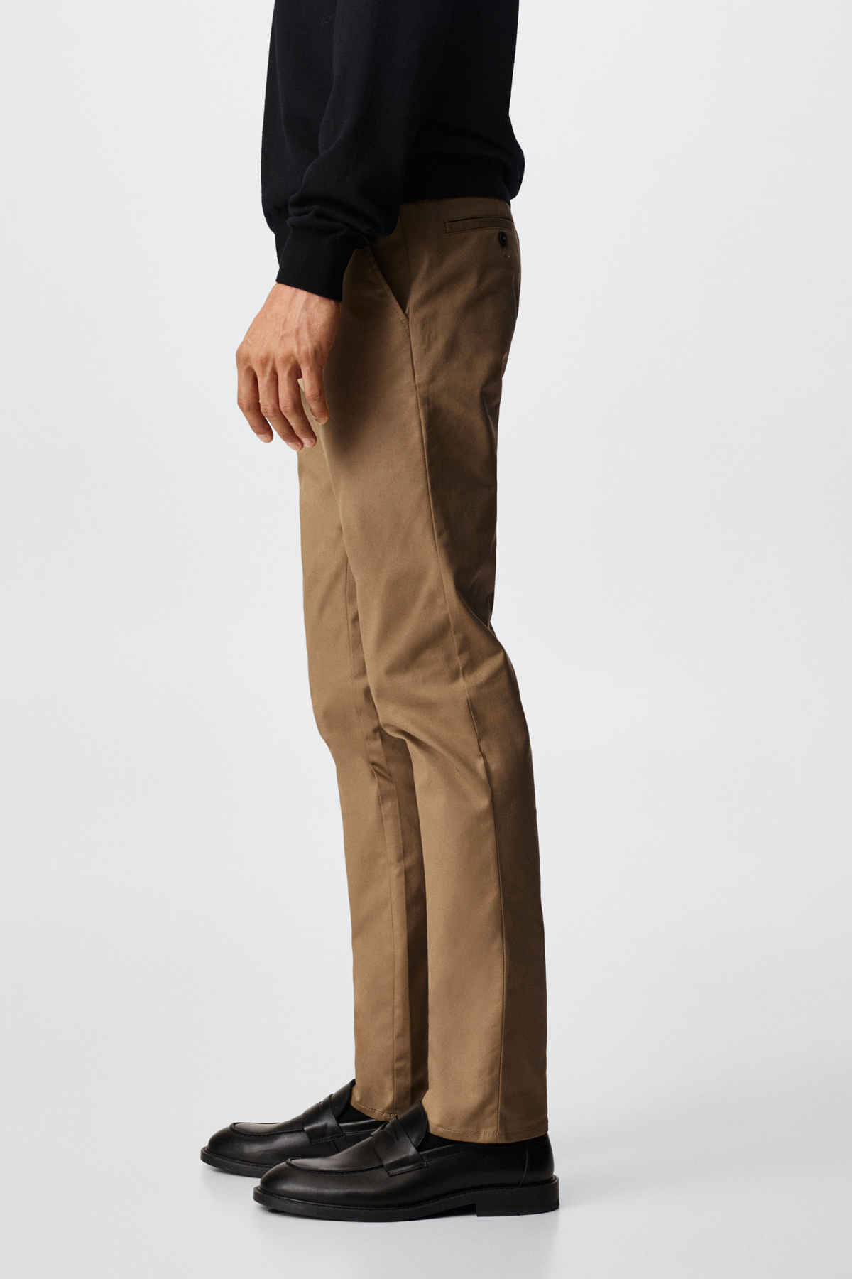 شلوار مردانه قهوه ای منگوMANGO Man | 37061274 اورجینال - تصویر 7