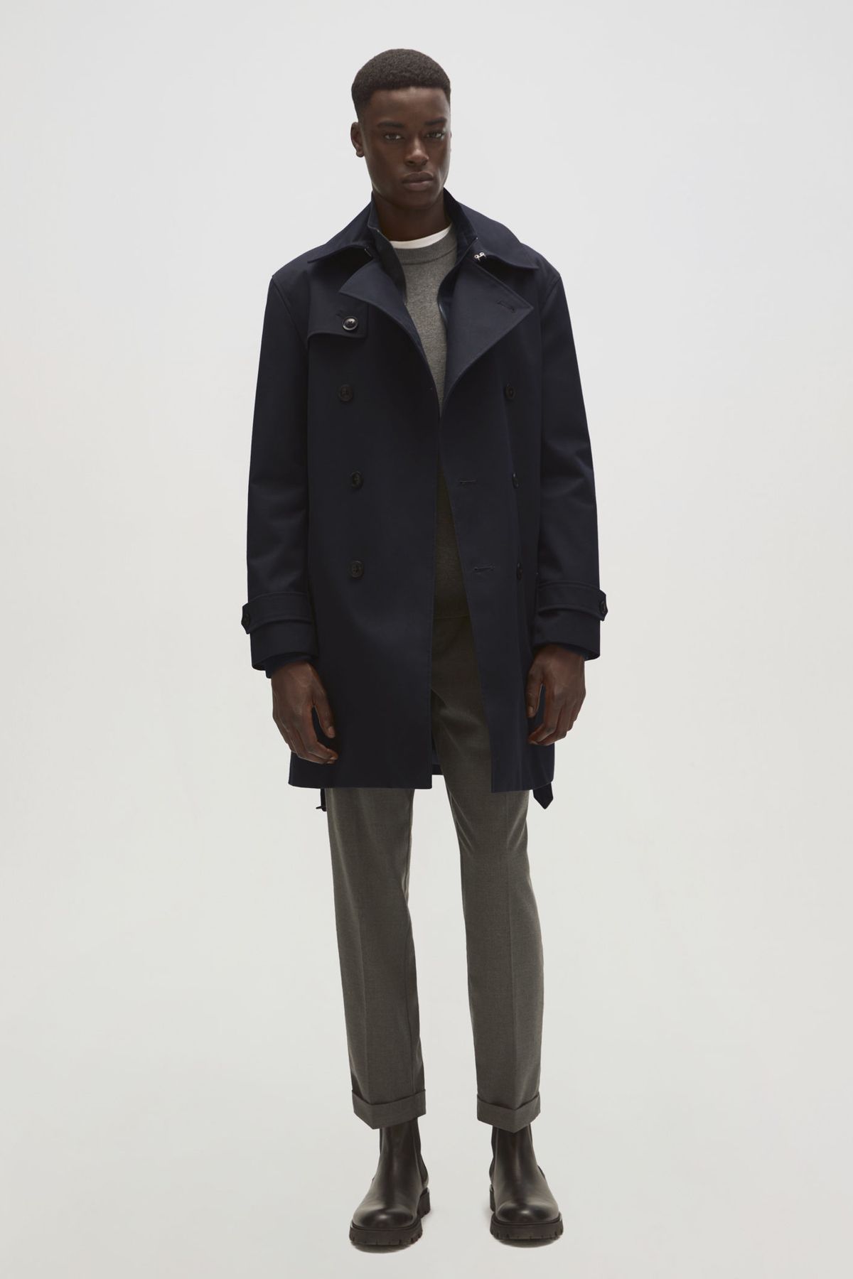 Man in trench coat sale