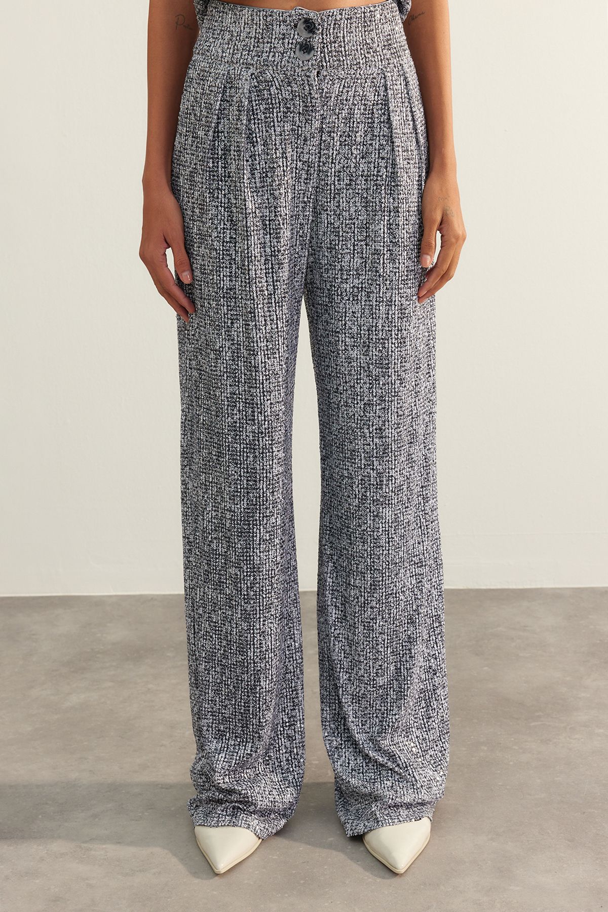 Trendyol Collection-Multicolored Sequin Trousers TPRAW24PL00021 4