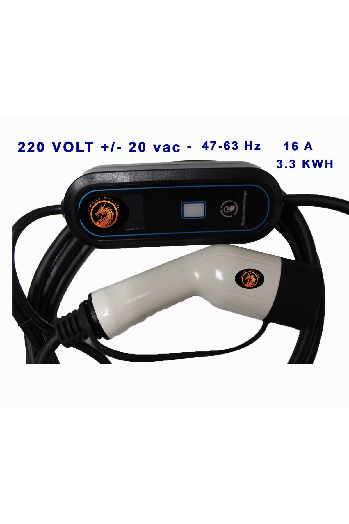 Smart Dragon Elektrikli Araç Şarz Kablosu 220 Volt Uyumlu