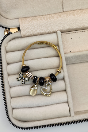 Pandora Kalp Desen Siyah Charm &Ccedil;elik Bileklik - 2
