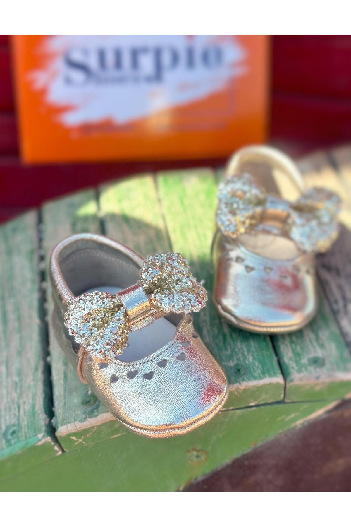 Gold baby slippers on sale
