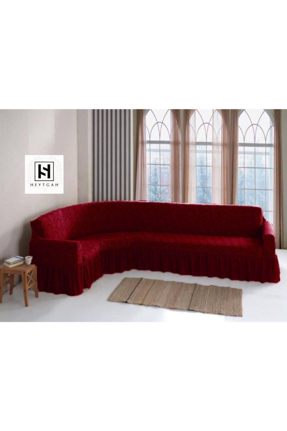 روکش مبل قرمز پرونده گوشه ژاکارد اورجینال HEYTGAH