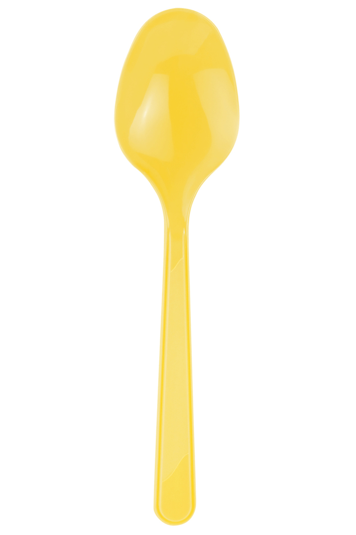 25Pcs Yellow Color Spoon Hard Abutment Plastic Luxury Disposable Birthday Party Serving Spoon