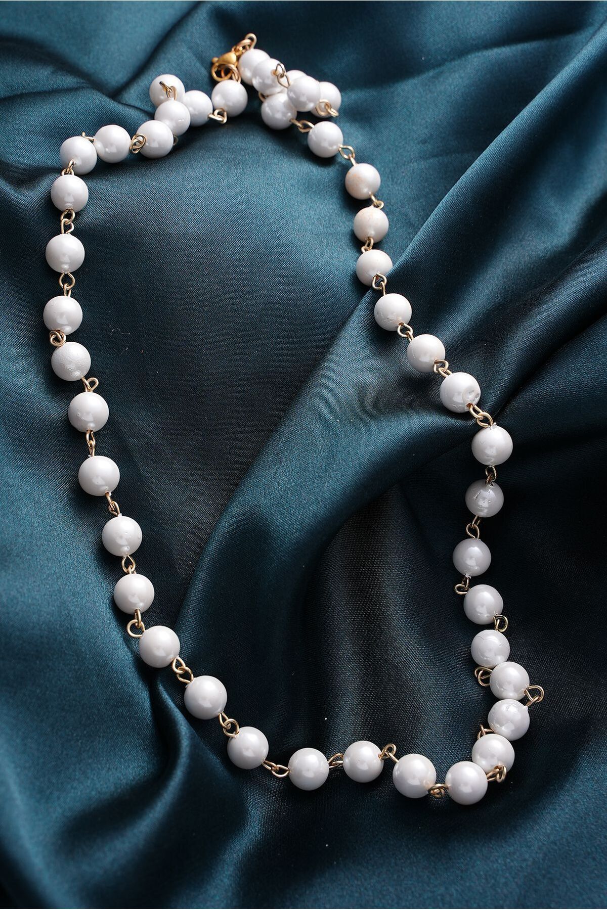 Incitanem Kadın Çelik Inci Kolye Garanti Belgeli