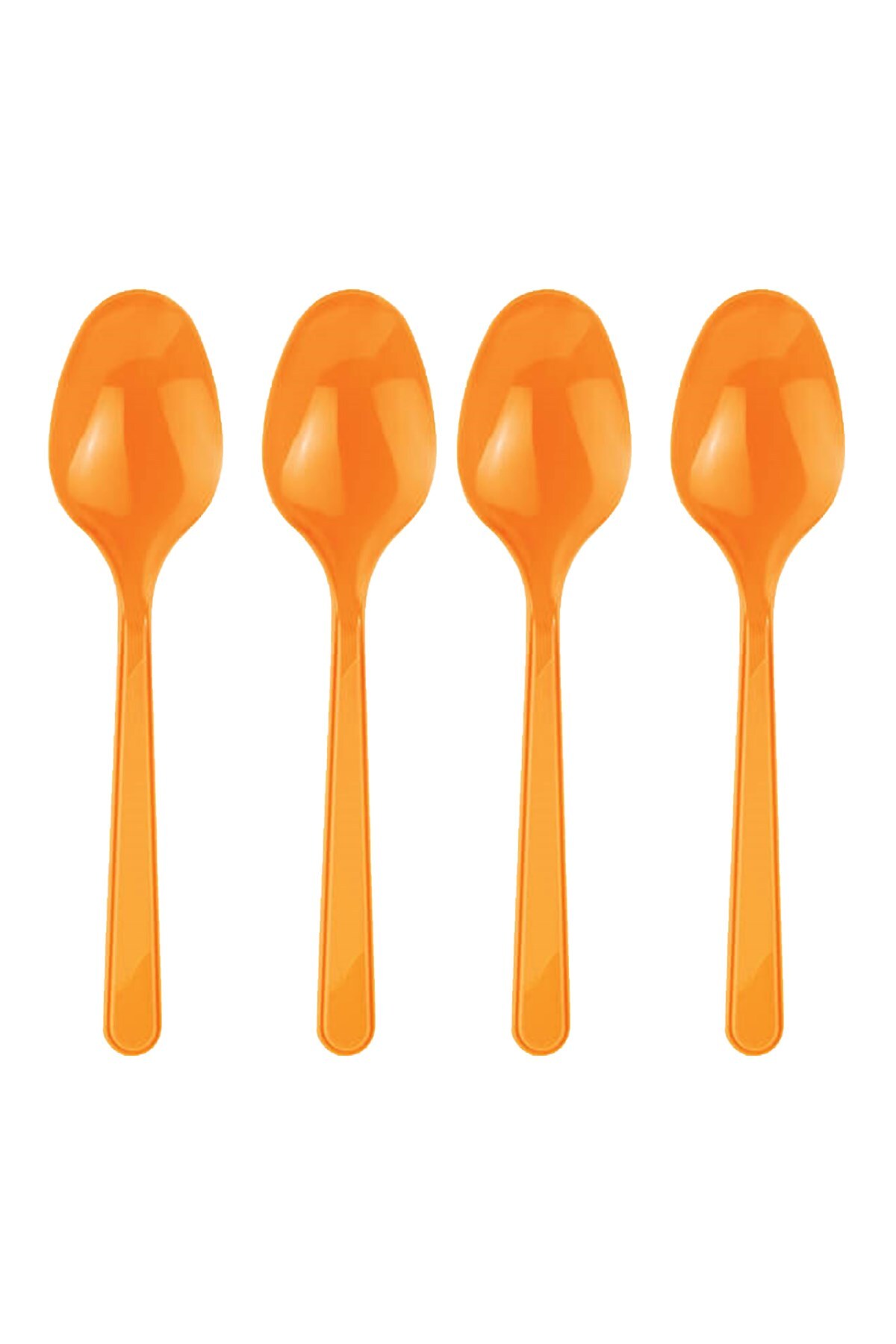 25Pcs Orange Color Spoon Hard Abutment Plastic Luxury Disposable Birthday Party Serving Spoon