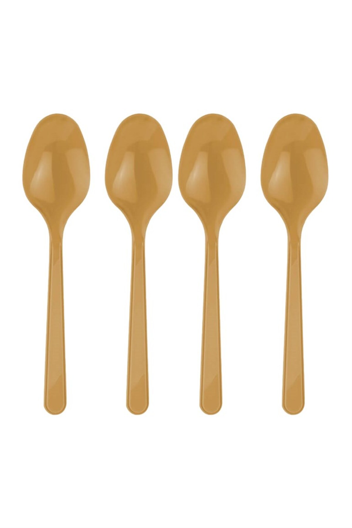 25Pcs Gold Color Spoon Hard Abutment Plastic Luxury Disposable Golden Birthday Party Spoon