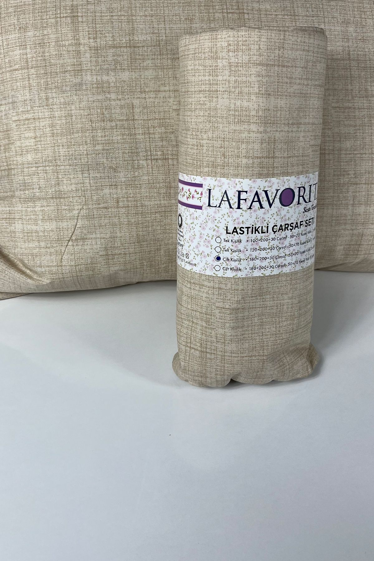 Lafavorita-Double and King Size Elastic Sheet + 2 Pillow Cases 3